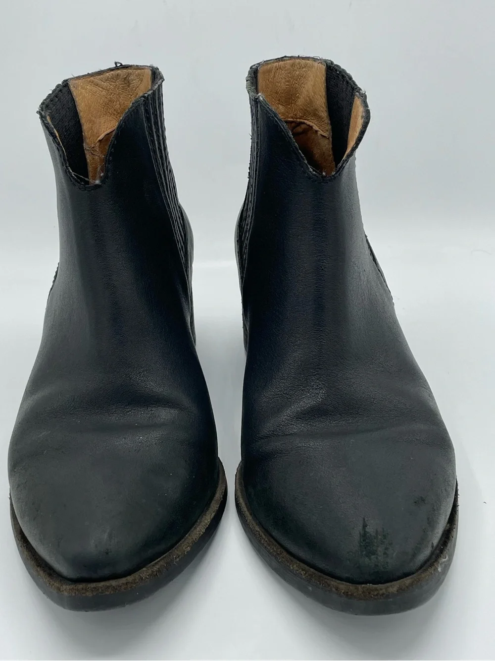 Madewell Jonie Black Leather Western Ankle Boots